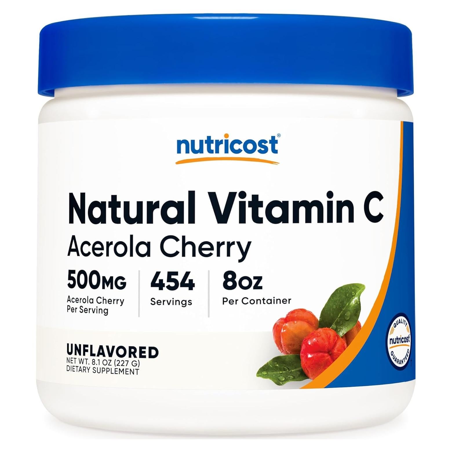 Nutricost Vitamina C Natural Polvo de Cereza Acerola 227g