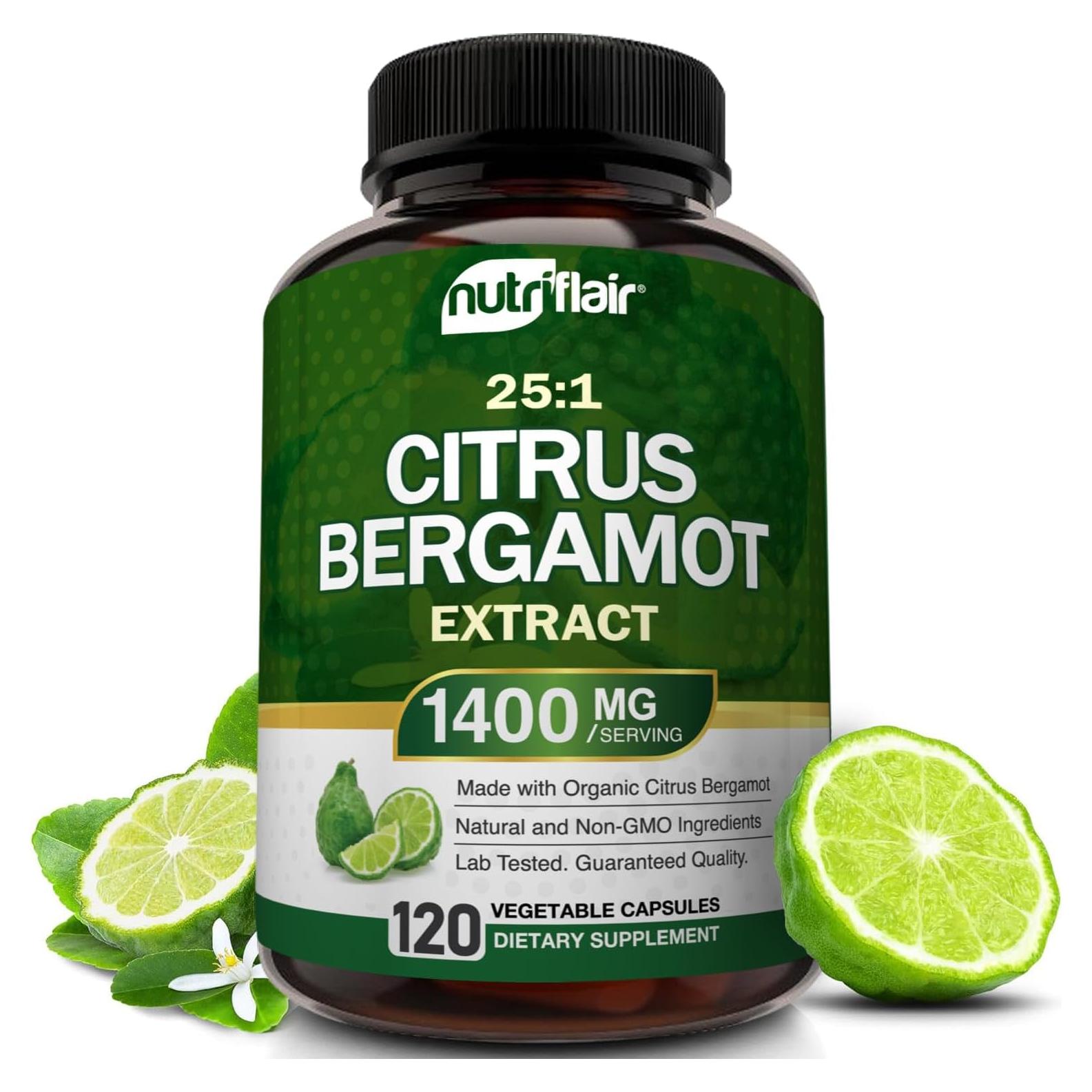 NutriFlair Bergamota Cítrica Orgánica 1400mg 120 Cápsulas
