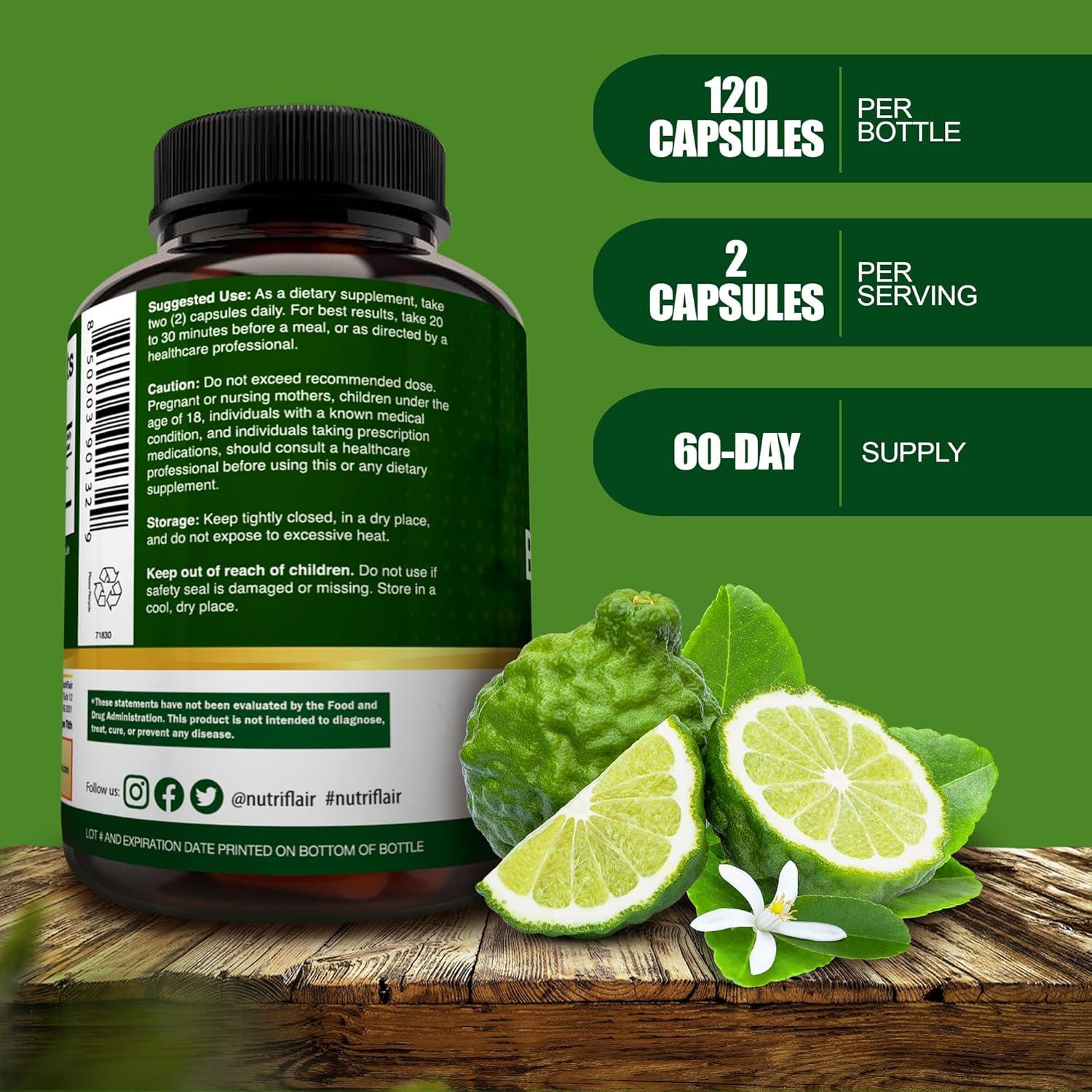 NutriFlair Bergamota Cítrica Orgánica 1400mg 120 Cápsulas