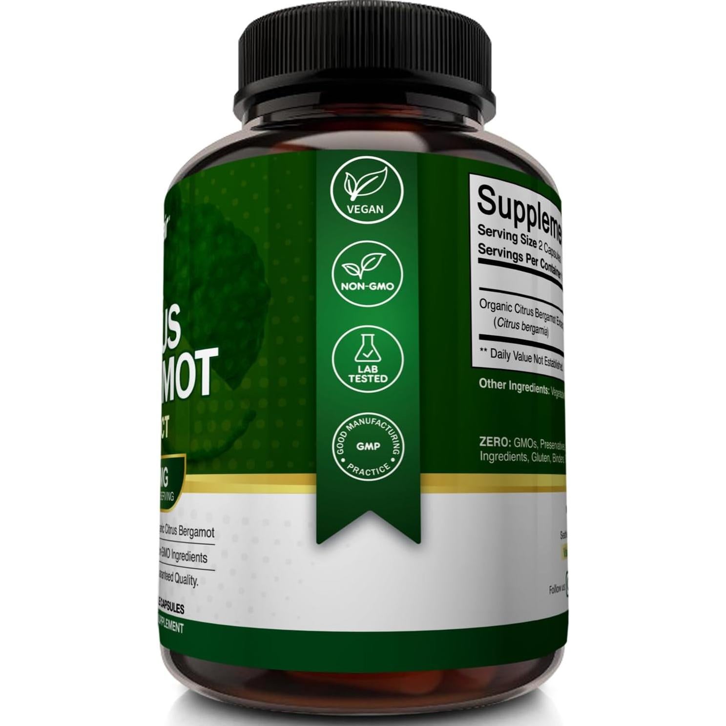 NutriFlair Bergamota Cítrica Orgánica 1400mg 120 Cápsulas