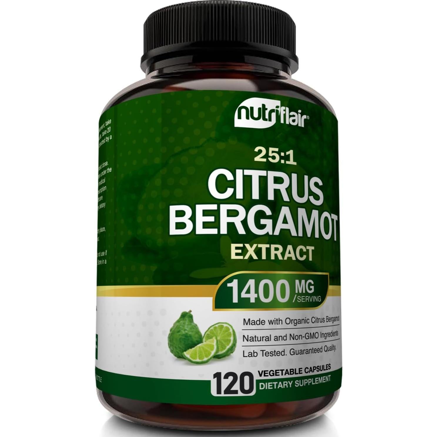 NutriFlair Bergamota Cítrica Orgánica 1400mg 120 Cápsulas