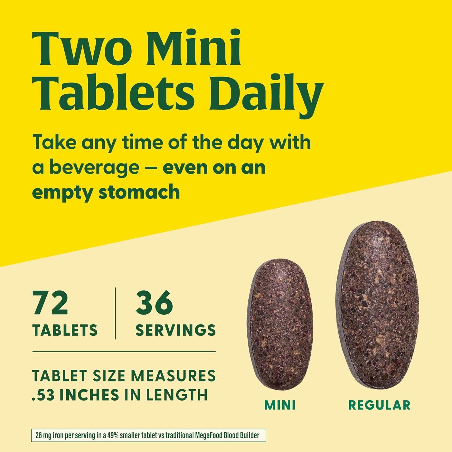 MegaFood Constructor de Sangre - Suplemento de Hierro Vegano 72 Tabletas