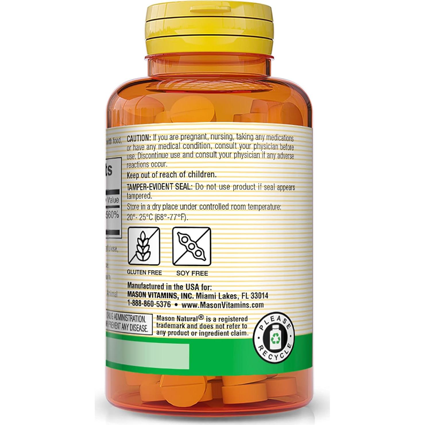 Vitamina C 500 mg Mason Natural - 100 Tabletas Antioxidante