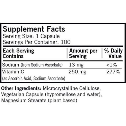 Vitamina C 250 mg Kirkman 100 cápsulas - Antioxidante