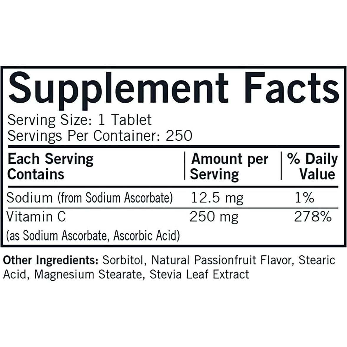 Tabletas Masticables de Vitamina C 250 mg Kirkman - 250 Unidades