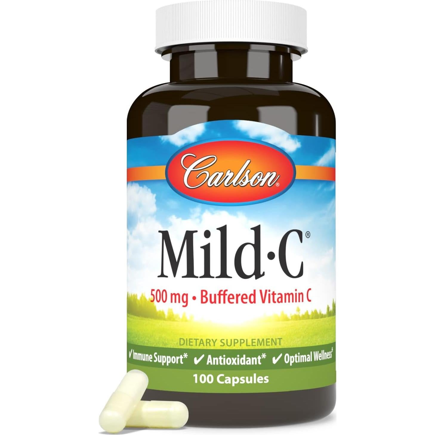 Carlson Vitamina C Bufferizada 500 mg 100 Cápsulas Antioxidante