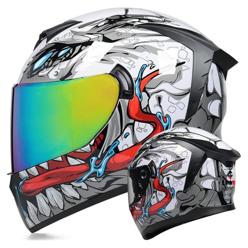 Casco Motocicleta MotuoMr Pequeño Espejo Negro DOT