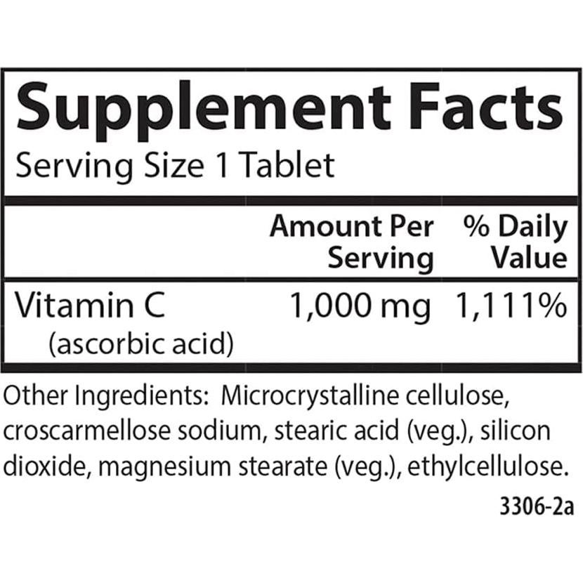 Vitamina C 1000 mg Carlson - 100 Tabletas Antioxidante
