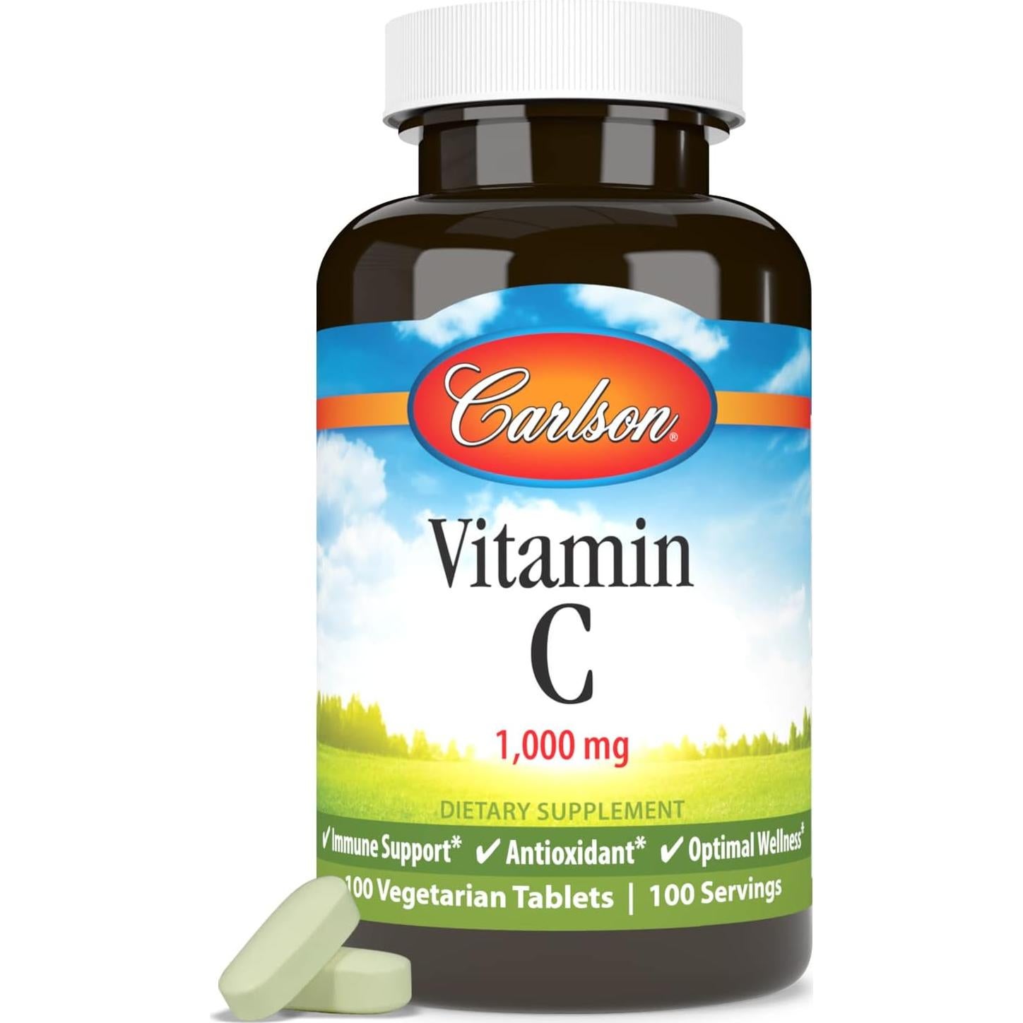 Vitamina C 1000 mg Carlson - 100 Tabletas Antioxidante