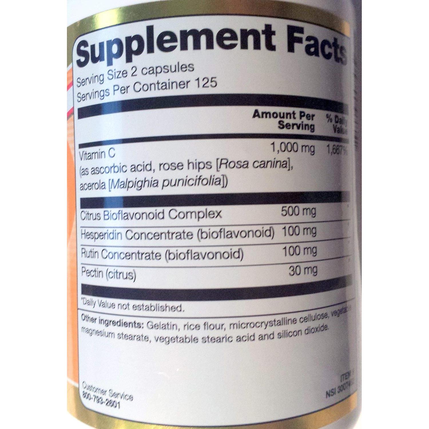 Vitacost Complejo de C Acolchado 1000 mg - 250 Cápsulas