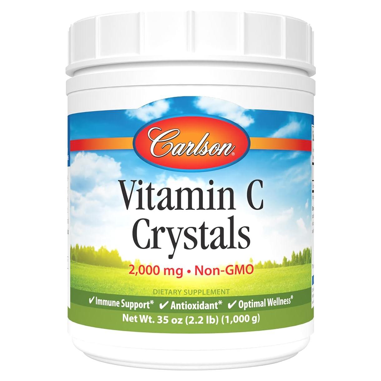 Cristales de Vitamina C Carlson 2000 mg No-OGM 1000 g