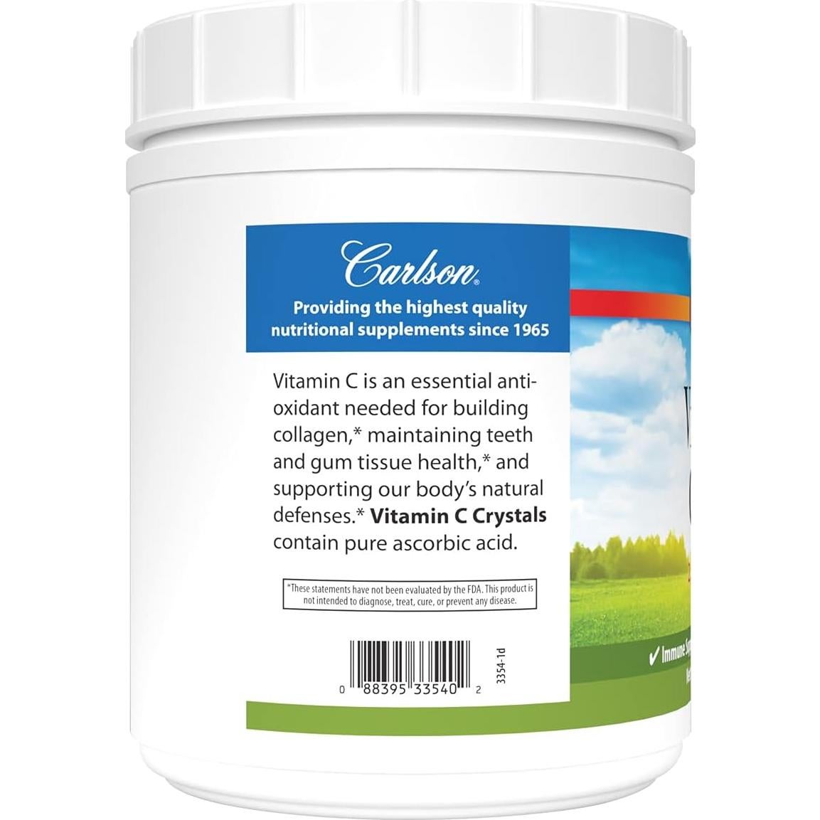 Cristales de Vitamina C Carlson 2000 mg No-OGM 1000 g