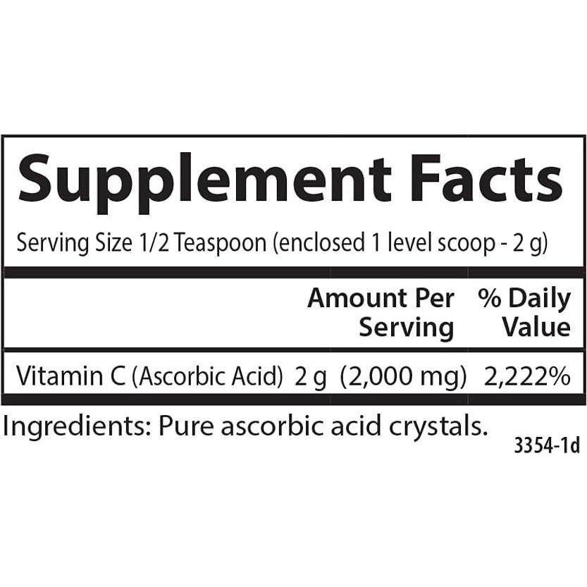 Cristales de Vitamina C Carlson 2000 mg No-OGM 1000 g