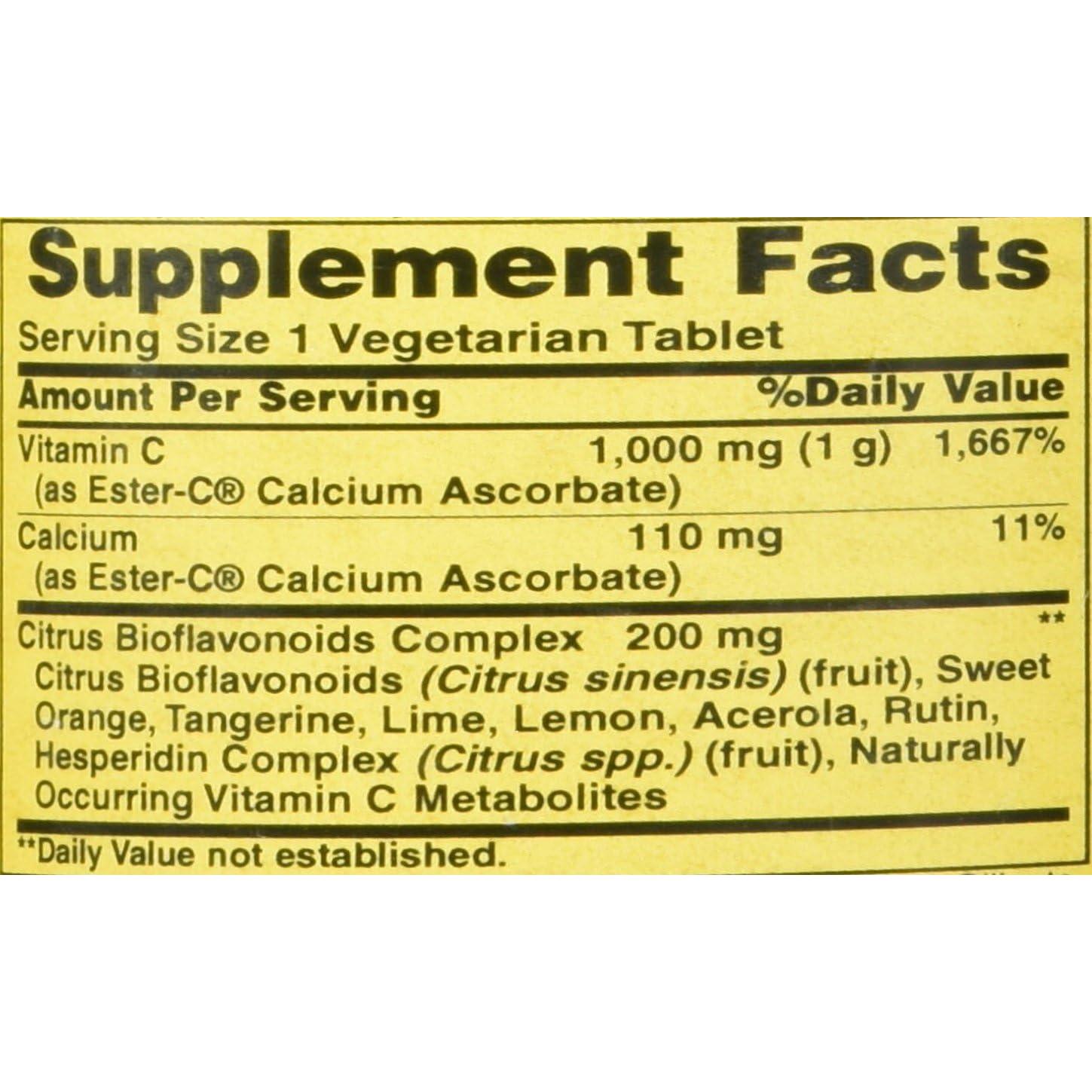 Tabletas Ester-C Salud Americana con Bioflavonoides 90 Unidades