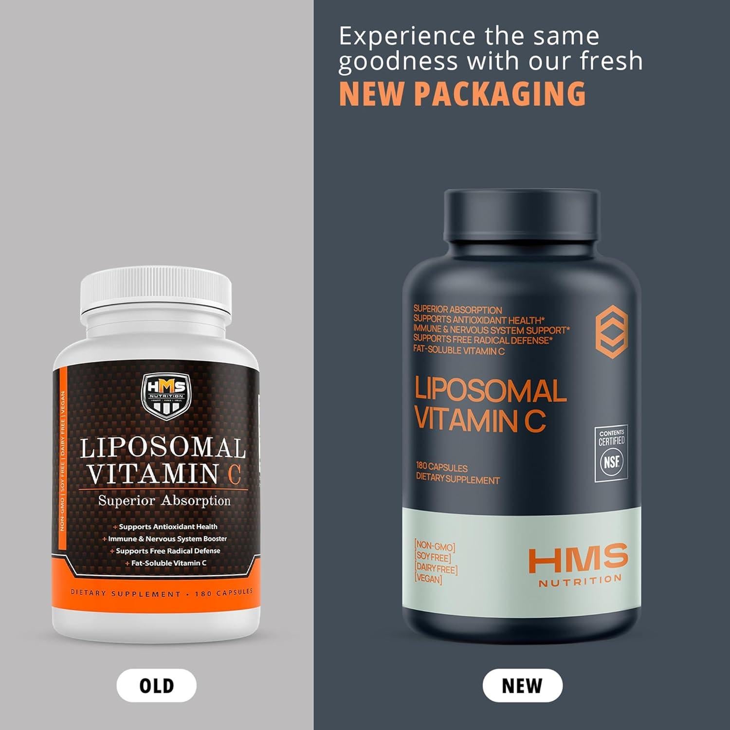 Vitamina C Liposomal 1600mg HMS Nutrition - 180 Cápsulas