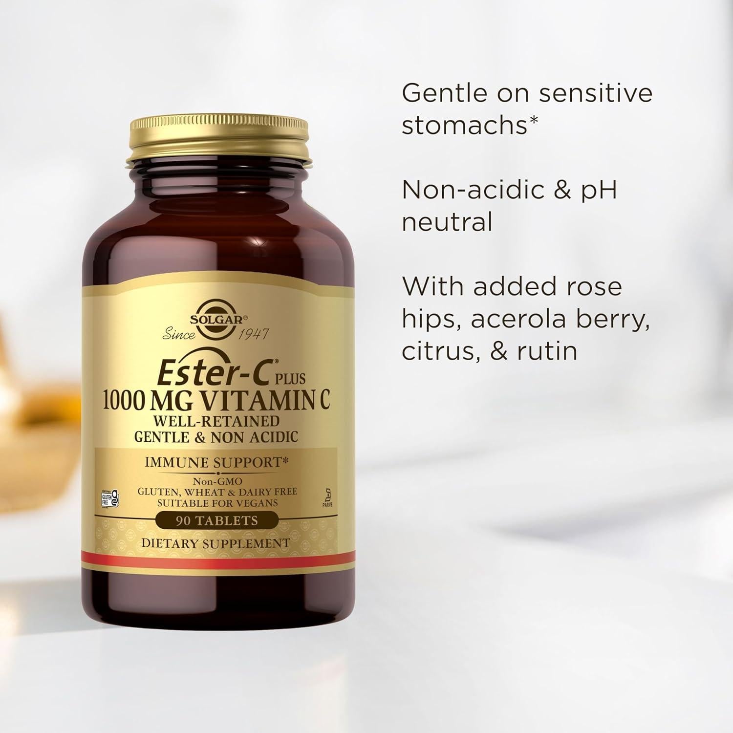 Solgar Ester-C Plus 1000 mg Vitamina C 90 Tabletas Veganas