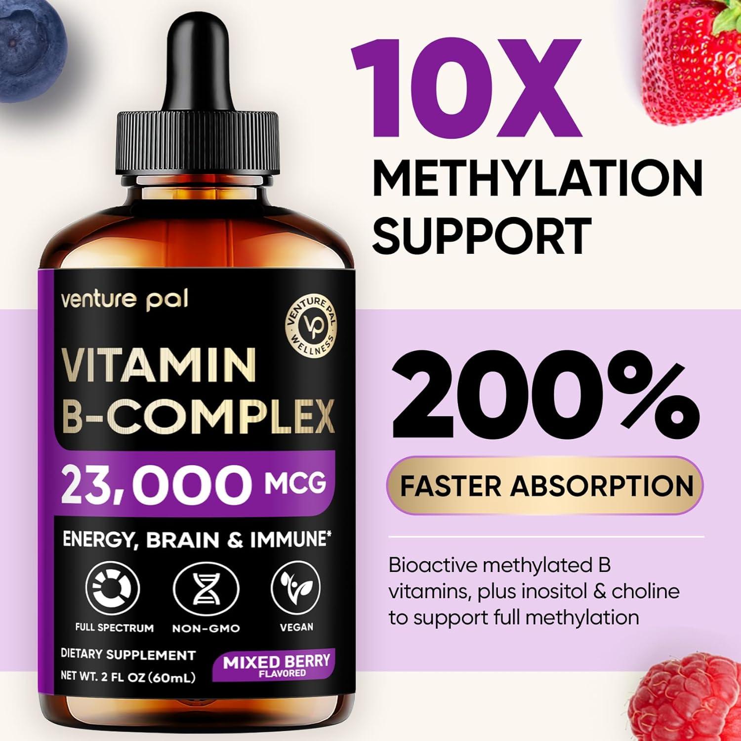 Venture Pal Complejo de Vitaminas B Líquido 2 Fl Oz - Energía y Metabolismo