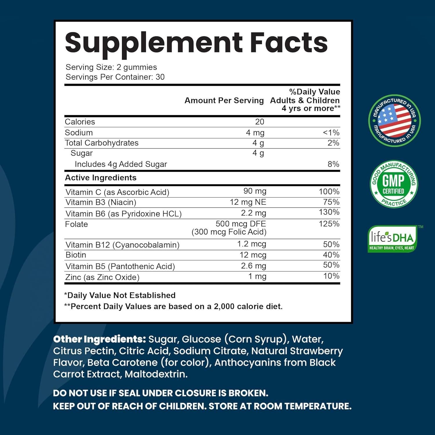 Gomitas de Vitamina B Complejo Intego Nutrition 60 Unidades