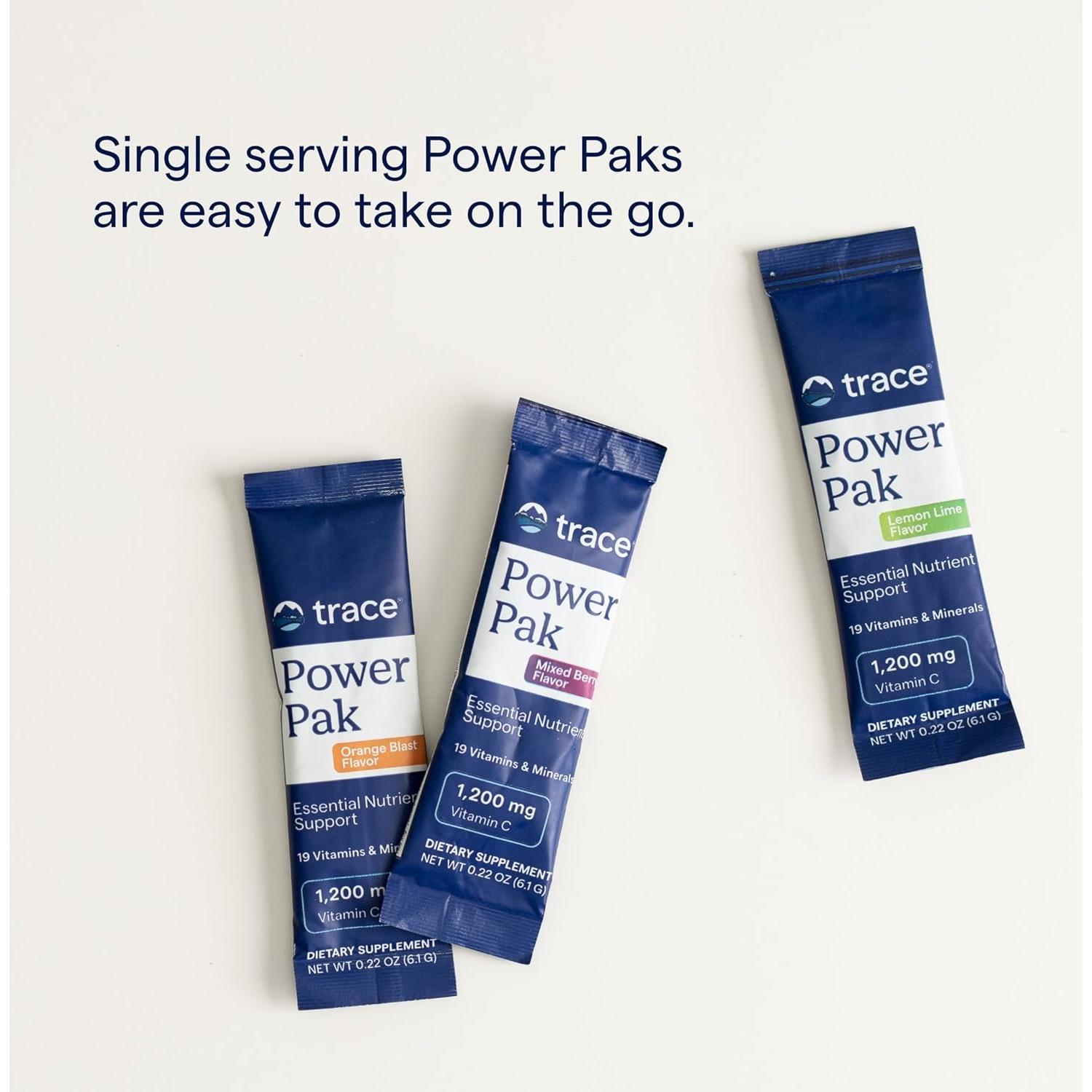 Trace Minerals Power Pak Sin Azúcar - Naranja Mango, 30 Porciones