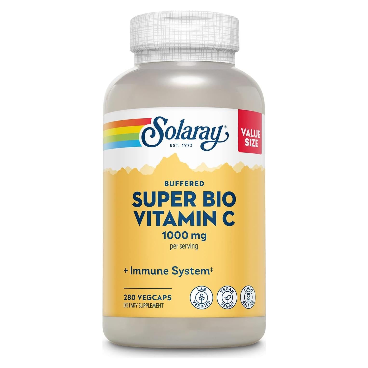 Vitamina C Solaray 1000mg Liberación Prolongada 180 VegCaps