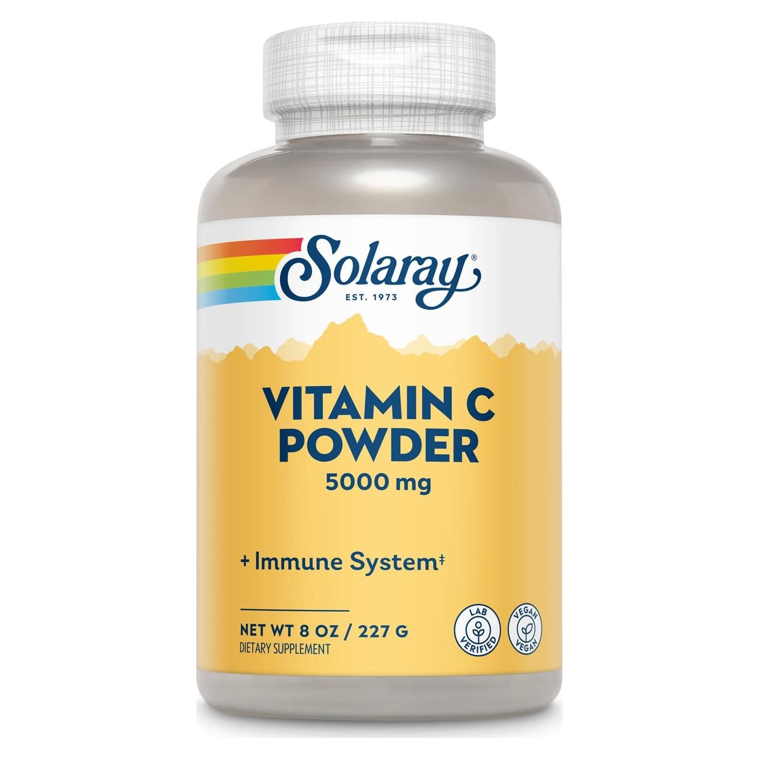 Polvo de Vitamina C Solaray 226.8 g - Antioxidante y Colágeno
