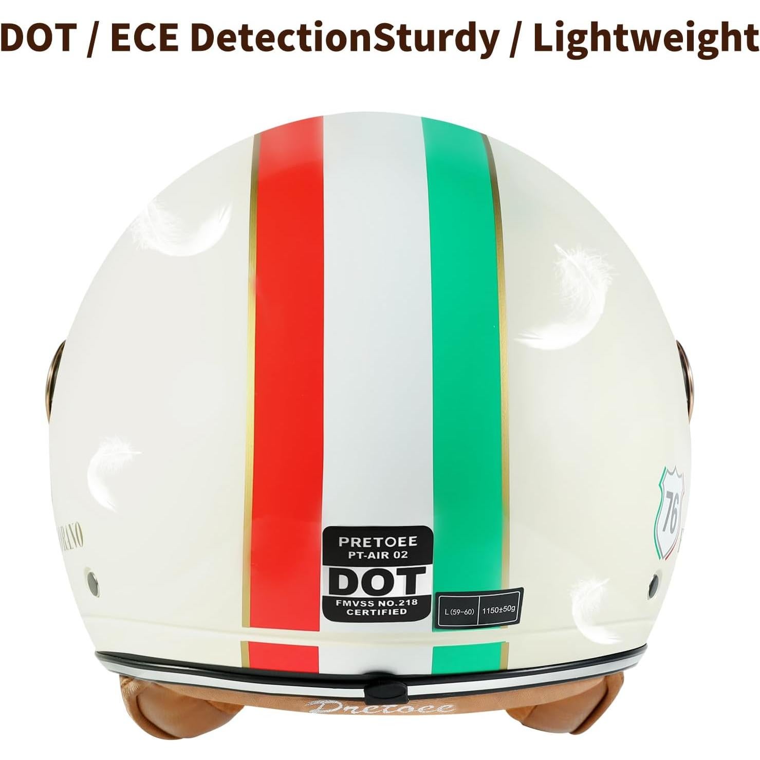 Casco de Motocicleta Pretoee PT-AIR 06 Retro 3/4 Unisex