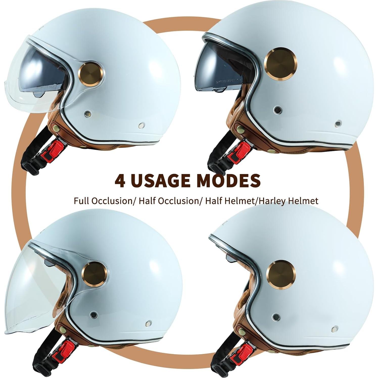 Casco de motocicleta Pretoee PT-AIR 06 3/4 unisex negro/blanco