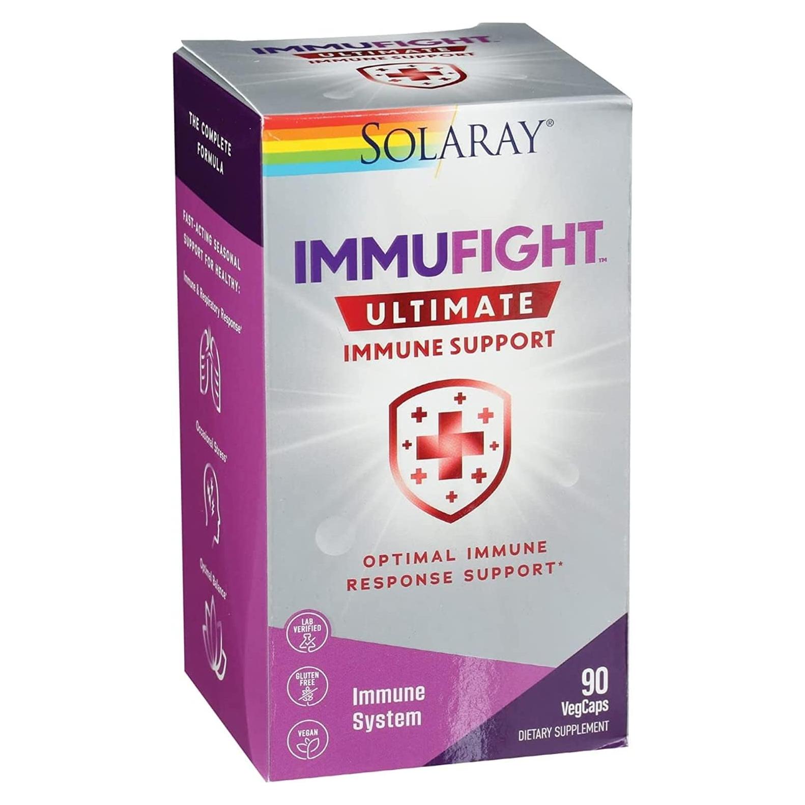 Solaray Immufight Soporte Inmunológico 90 VegCaps con Vitamina C y D