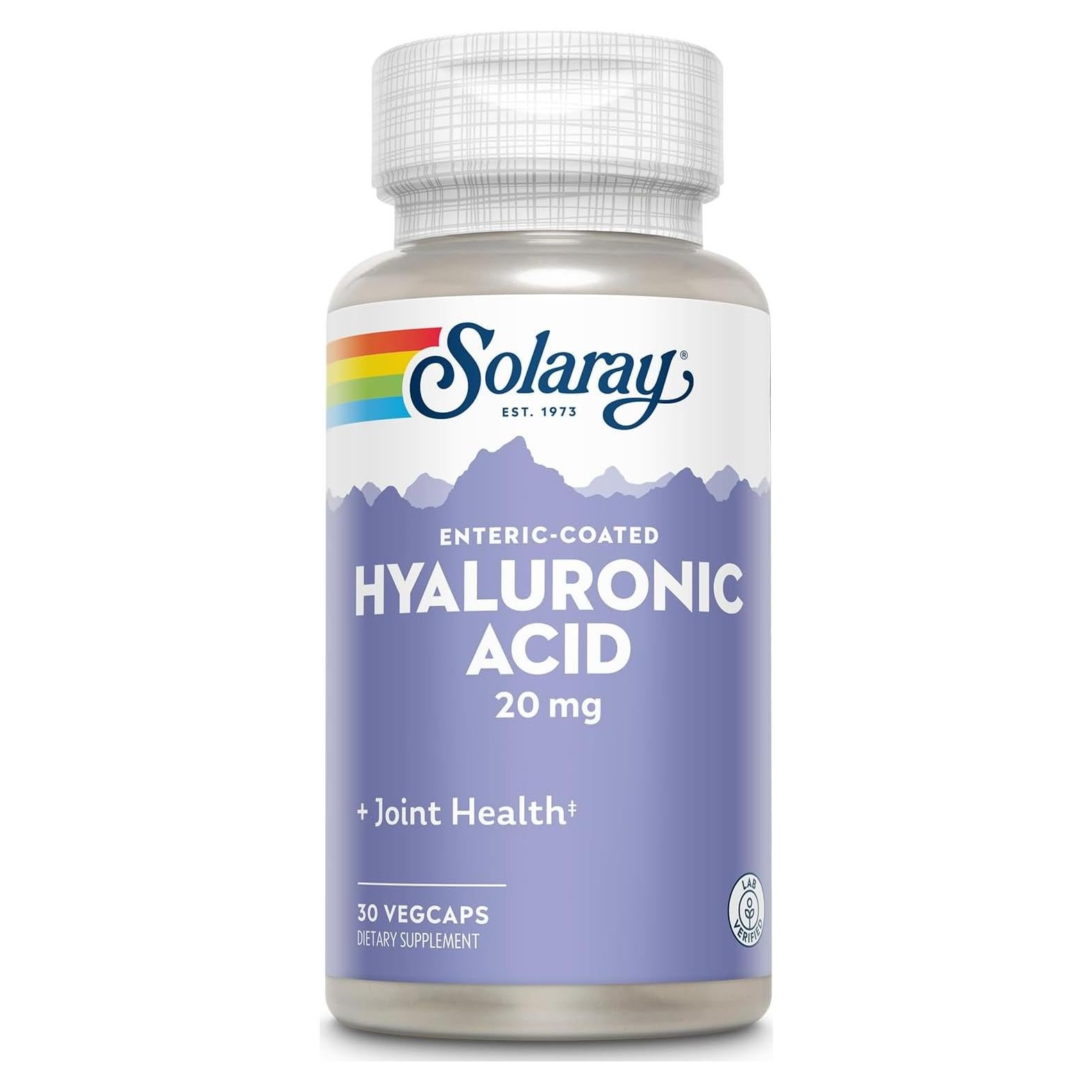 Suplemento Ácido Hialurónico Solaray 20mg con Vitamina C 30 VegCaps