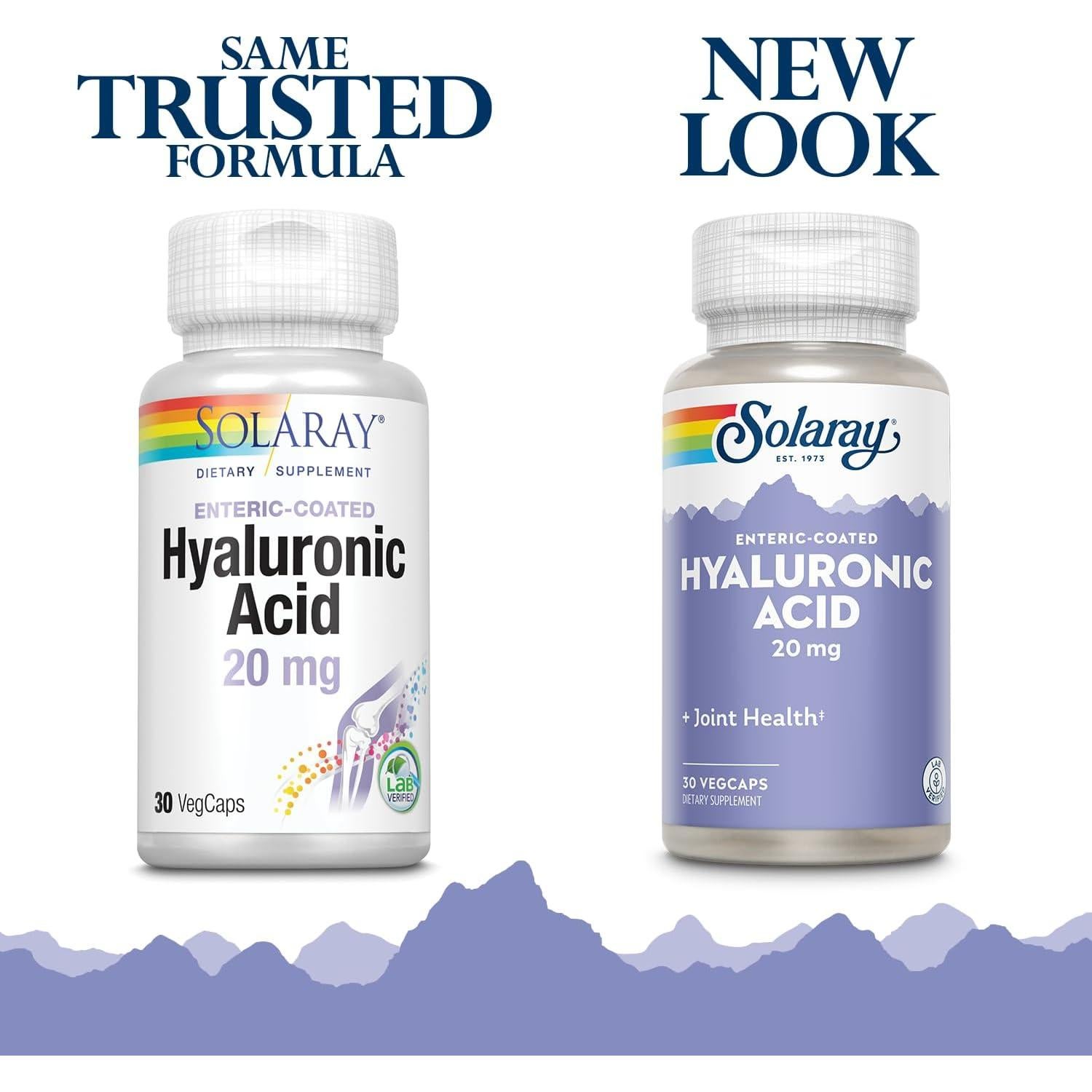 Suplemento Ácido Hialurónico Solaray 20mg con Vitamina C 30 VegCaps