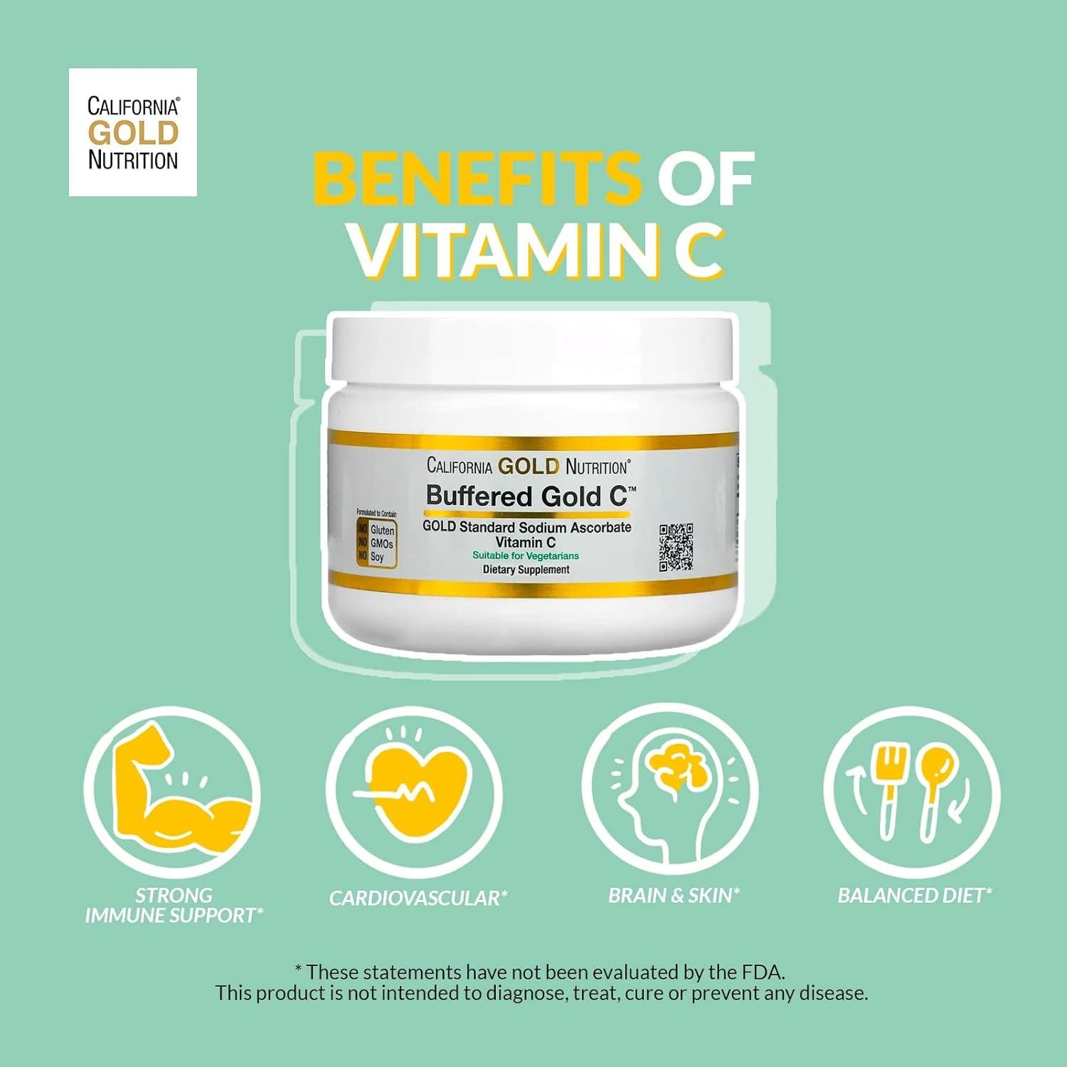 Cápsulas de Vitamina C Buffered California Gold Nutrition 750 mg 60 Unidades