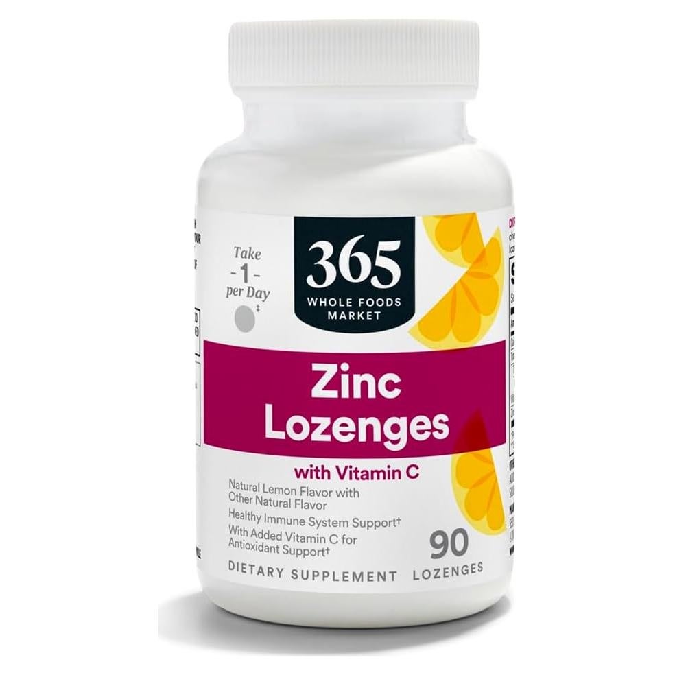 Pastillas de Zinc con Vitamina C 365 Whole Foods 90 Unidades