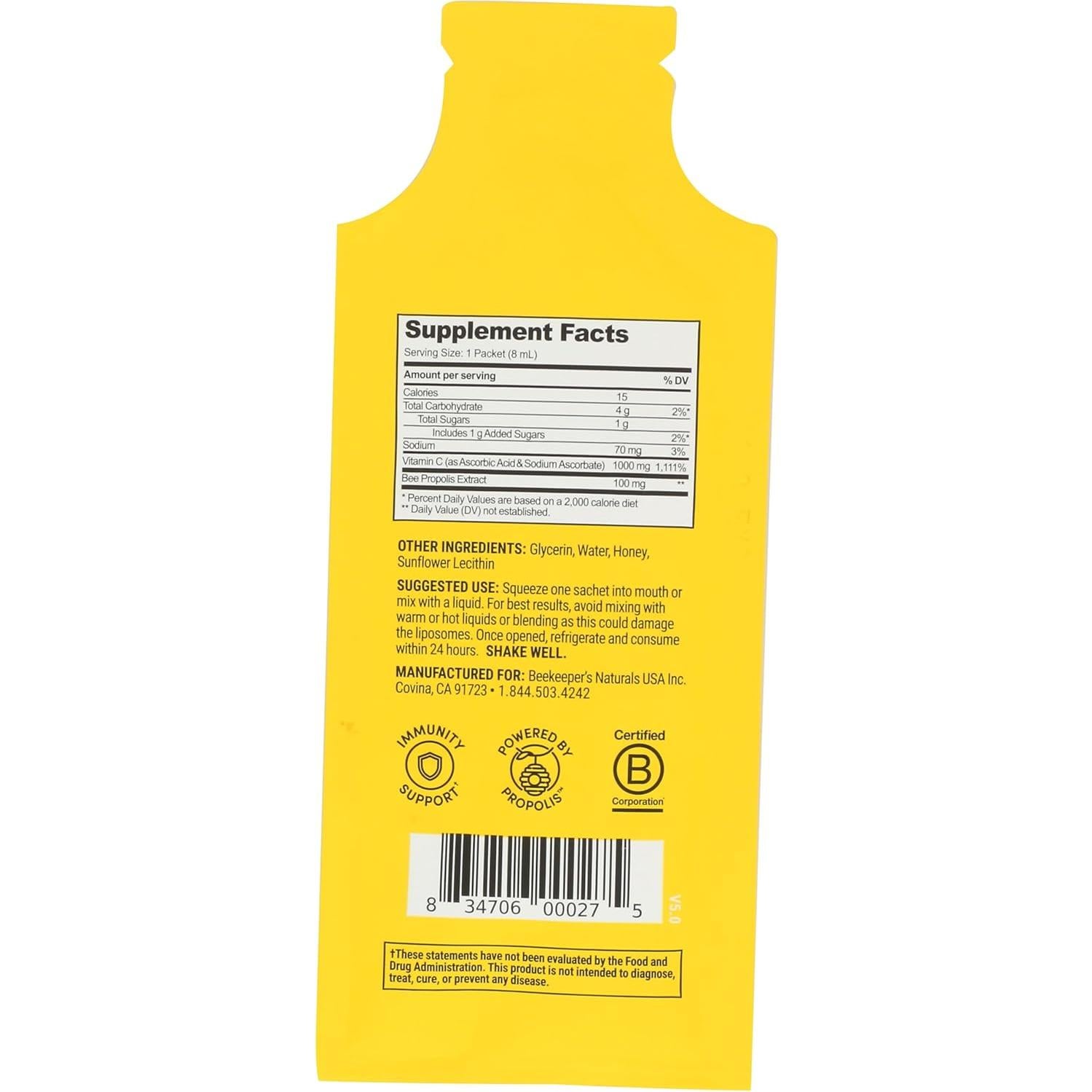 Beekeepers Naturals Propolis Liposomal with Vitamin C Single, 0.27 Fz