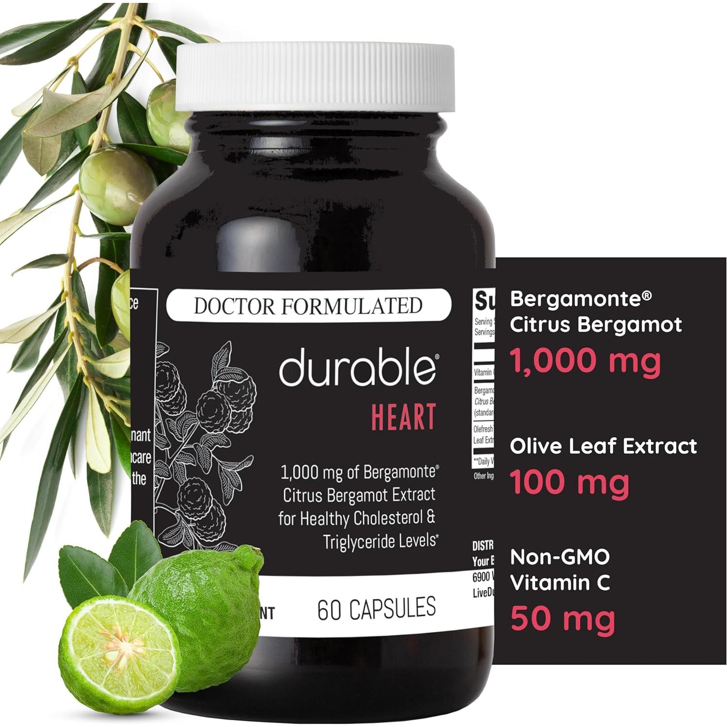 Suplemento Natural Corazón Durable 1000 mg Bergamonte + Vitamina C