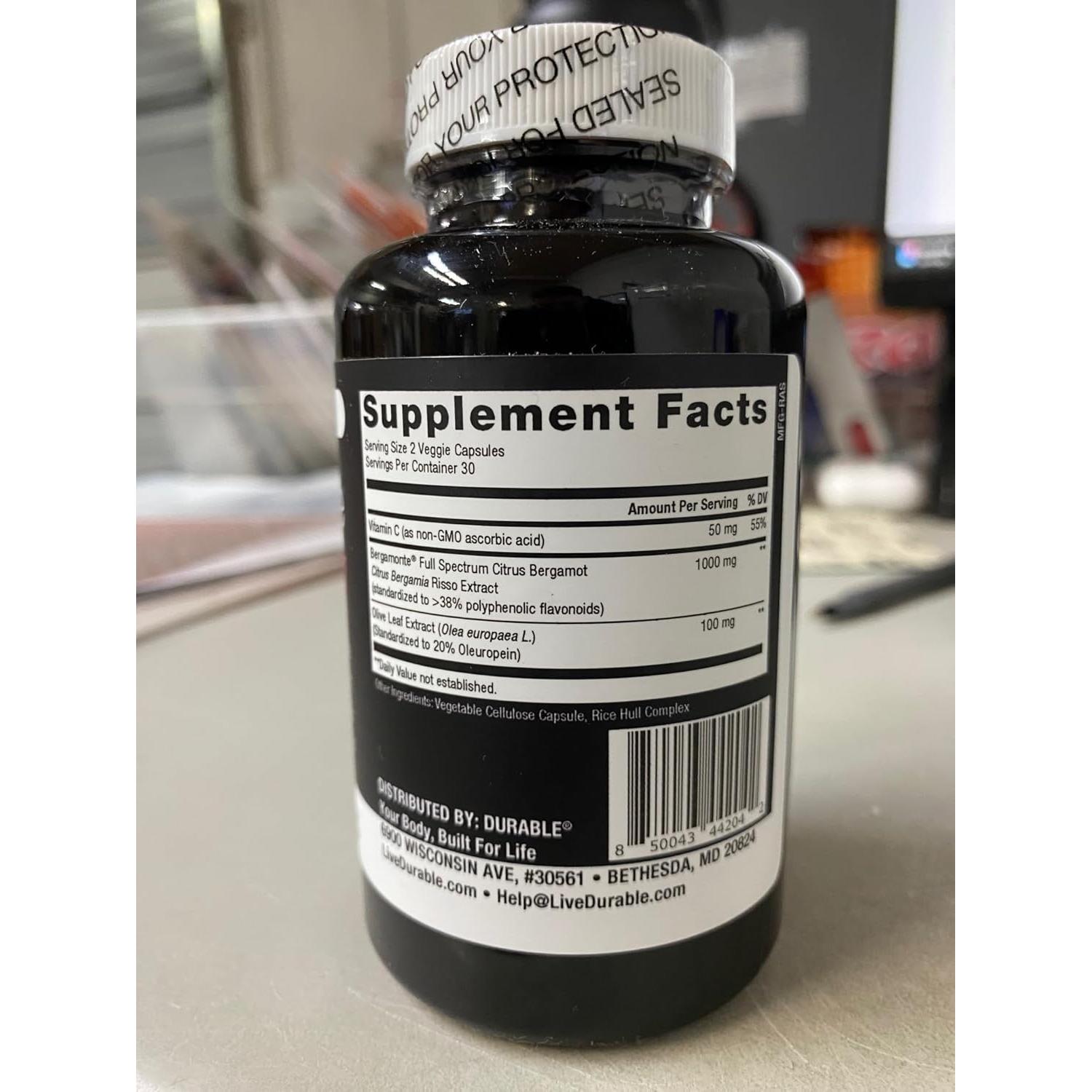 Suplemento Natural Corazón Durable 1000 mg Bergamonte + Vitamina C