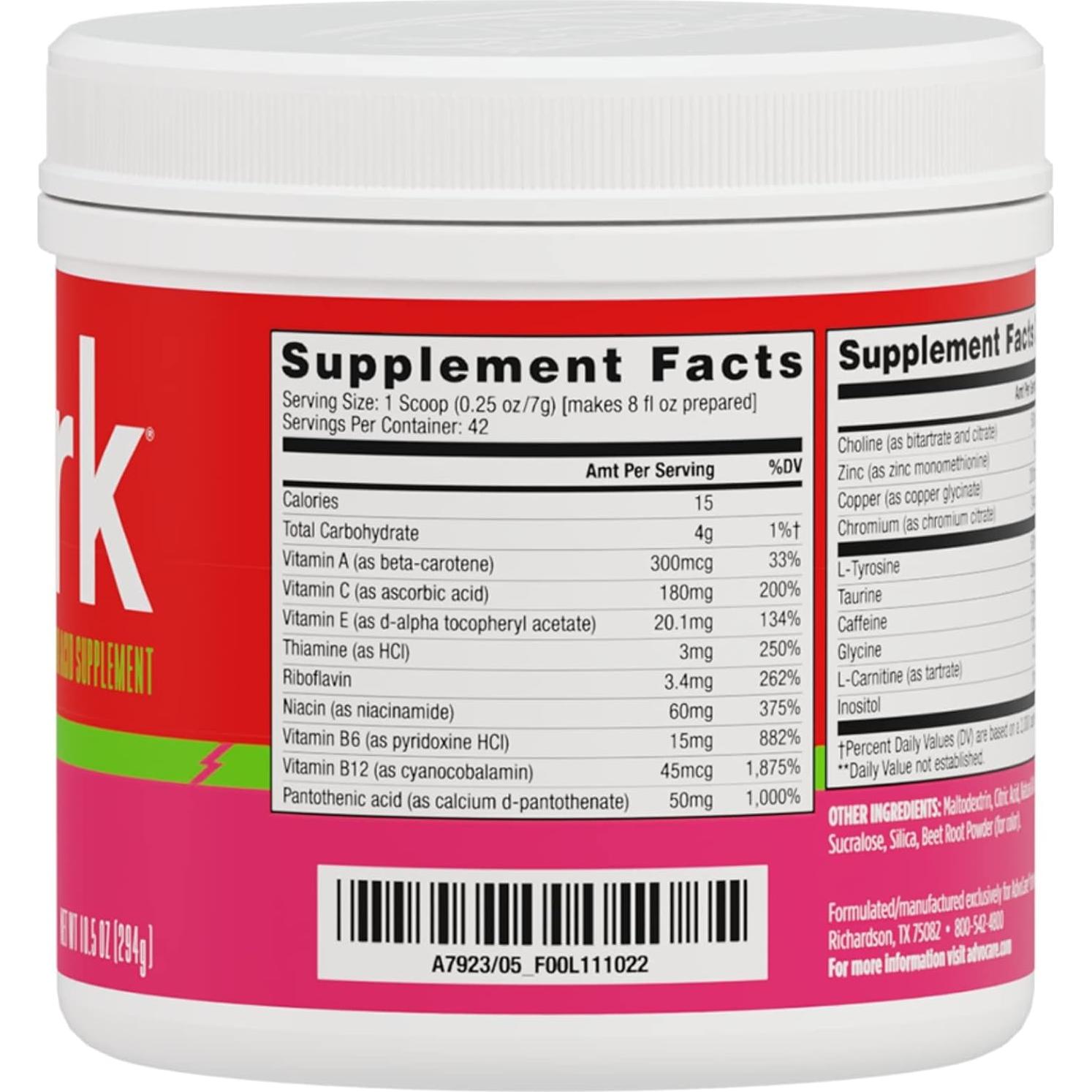 Suplemento Energético en Polvo AdvoCare Spark Fresa 298.3 g