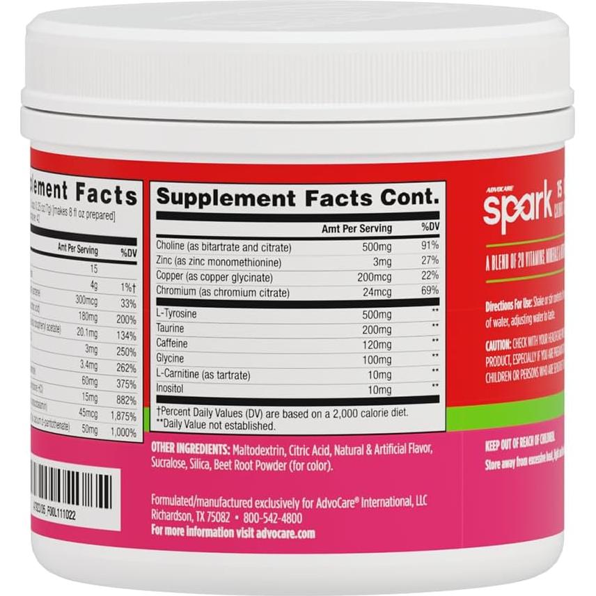 Suplemento Energético en Polvo AdvoCare Spark Fresa 298.3 g