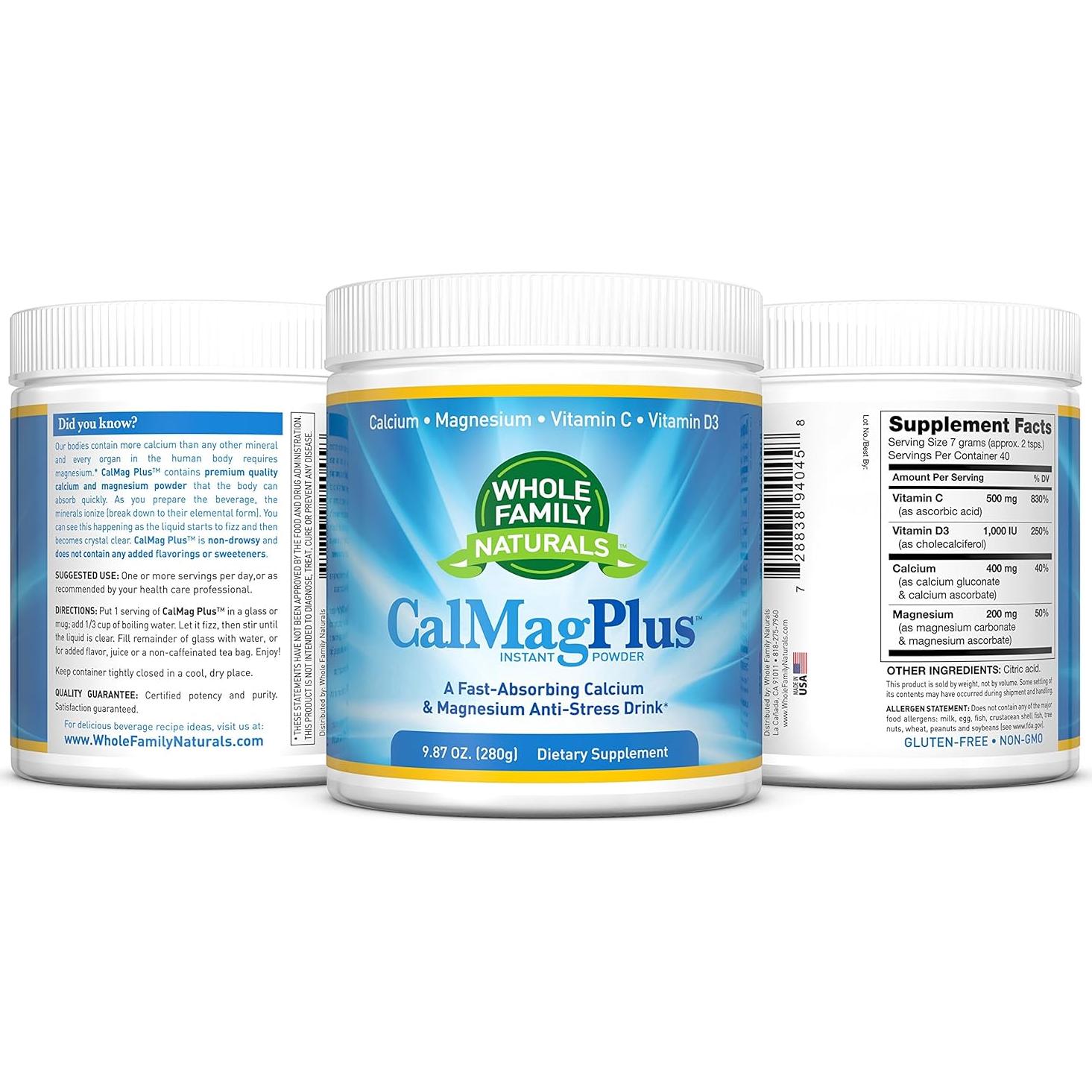 Suplemento en polvo CalMag Plus - Calcio y Magnesio 280g