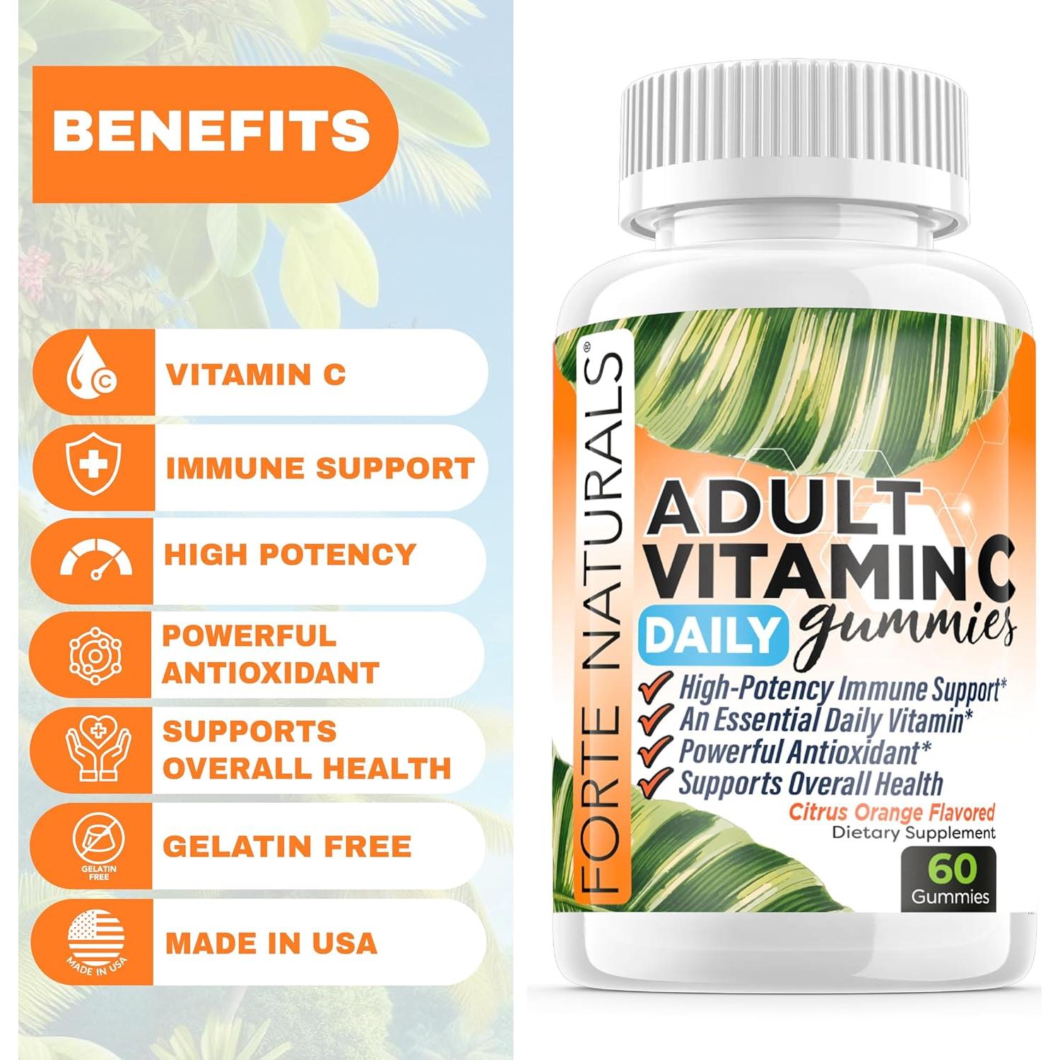 Gomitas de Vitamina C 250mg Forte Naturals - 60 Unidades Sabor Naranja