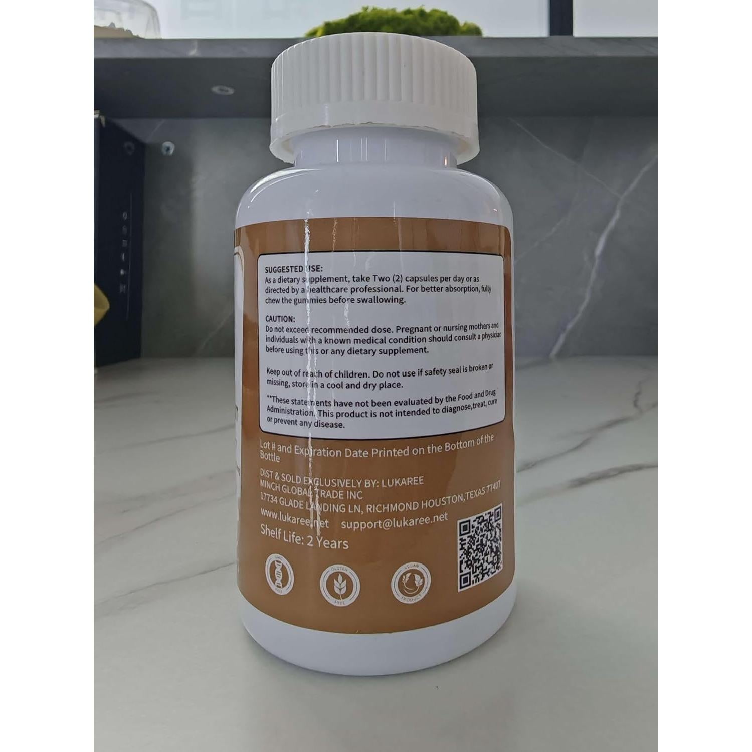 Suplemento de Cortisol 10-en-1 Lukaree 120 Cápsulas Veganas