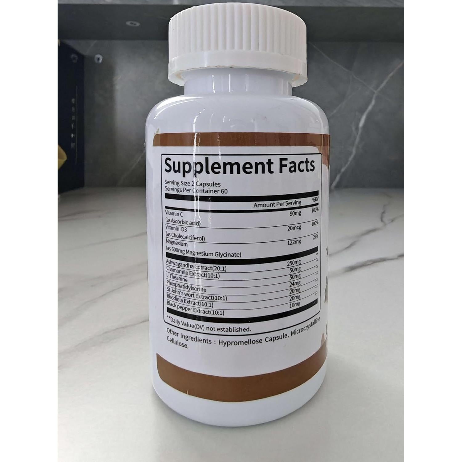 Suplemento de Cortisol 10-en-1 Lukaree 120 Cápsulas Veganas