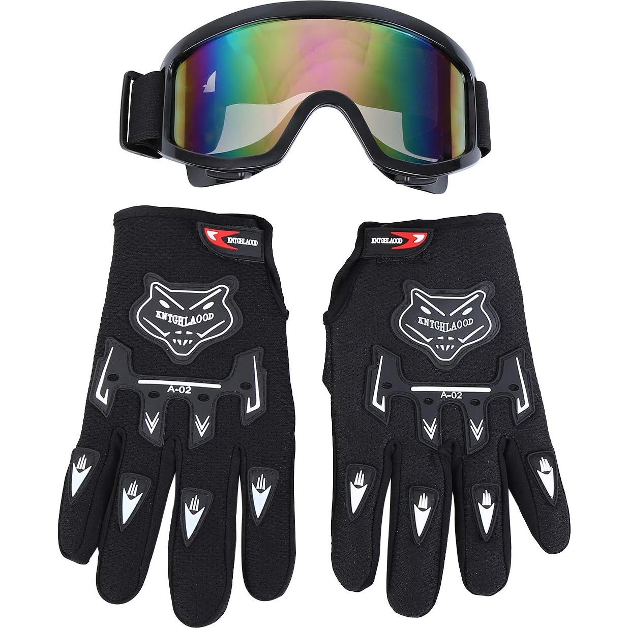 Casco de Motocross Senhill XL Amarillo con Gafas y Guantes