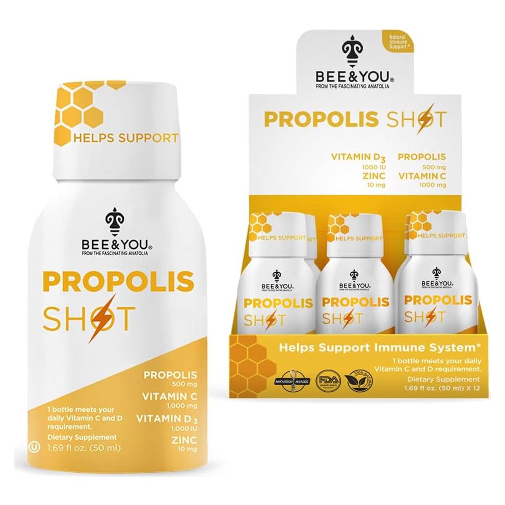 Suplemento de Propóleos 100% Natural BEE y Tú 12 Botellas 49.8 ml