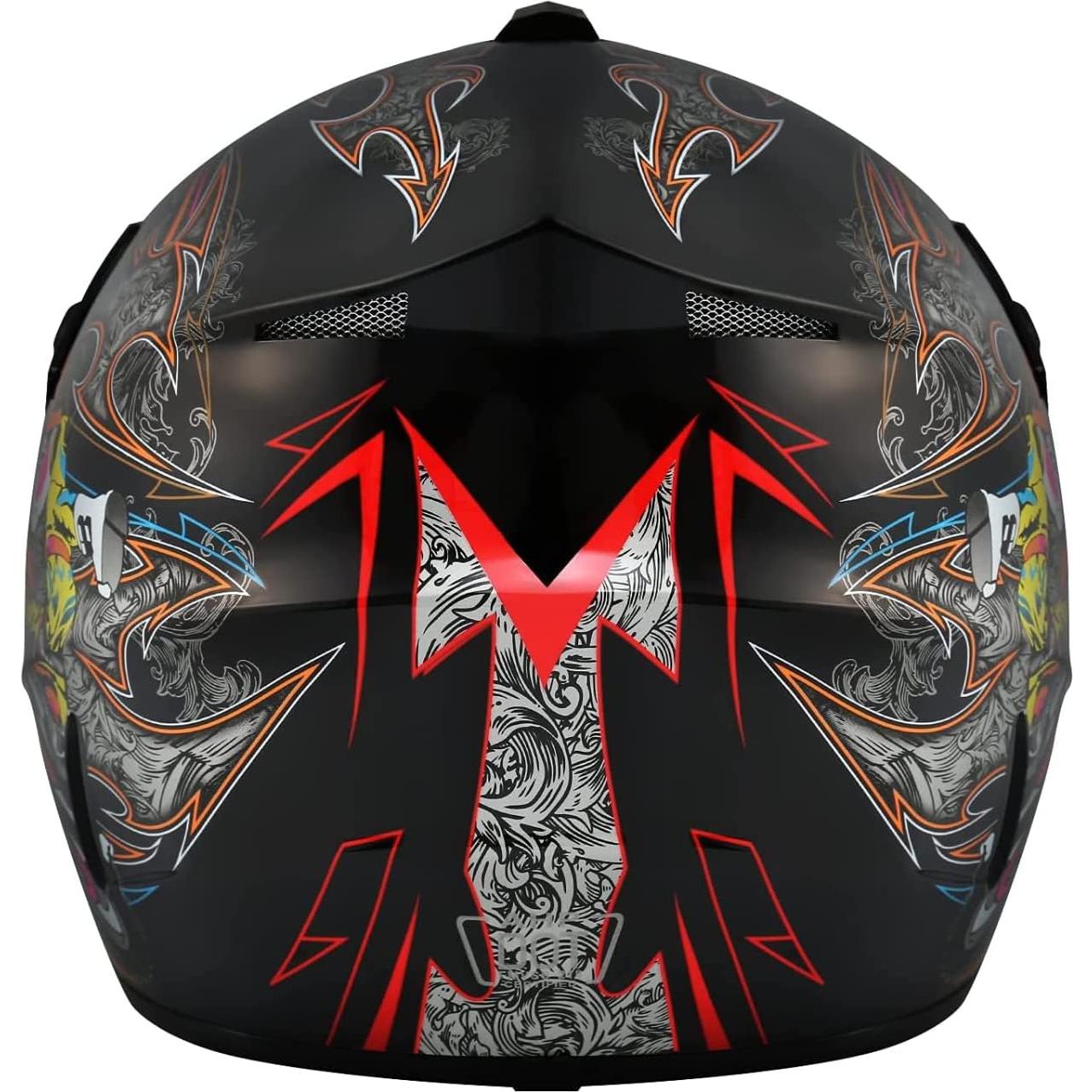 Casco de Motocross Senhill Grande Negro con Gafas y Guantes