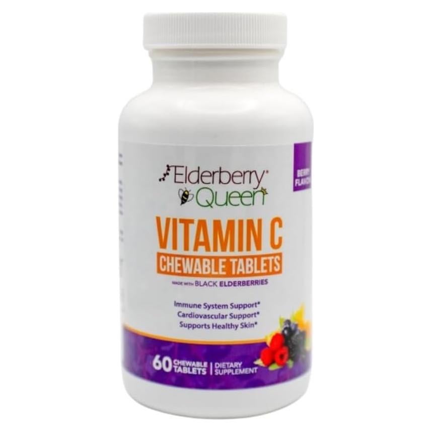 Vitamina C Masticable Elderberry Queen 500mg - 60 Tabletas Orgánicas
