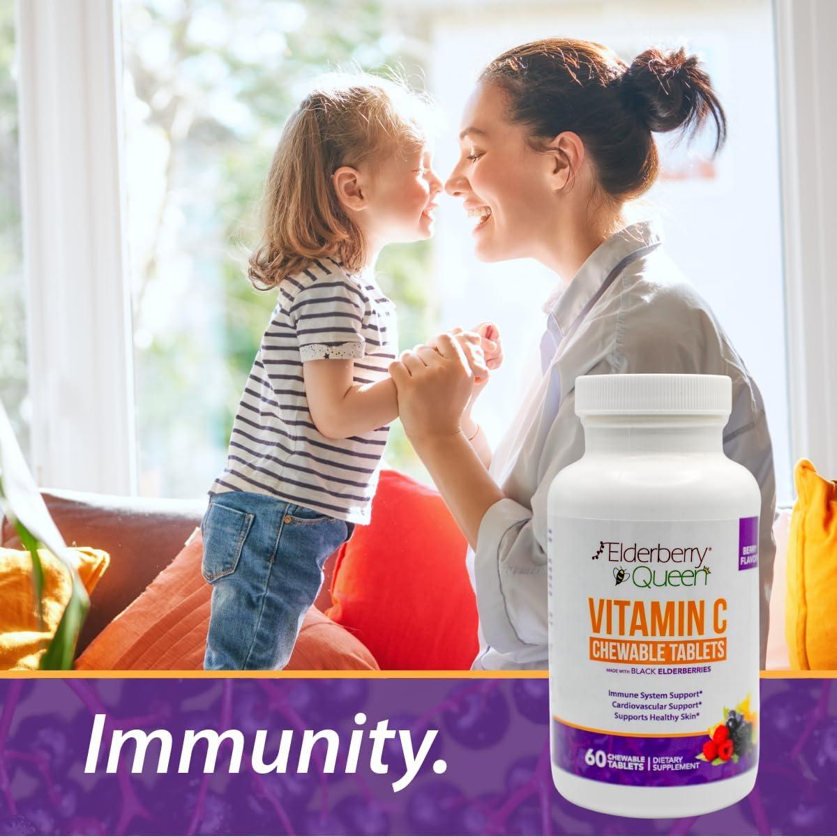 Vitamina C Masticable Elderberry Queen 500mg - 60 Tabletas Orgánicas