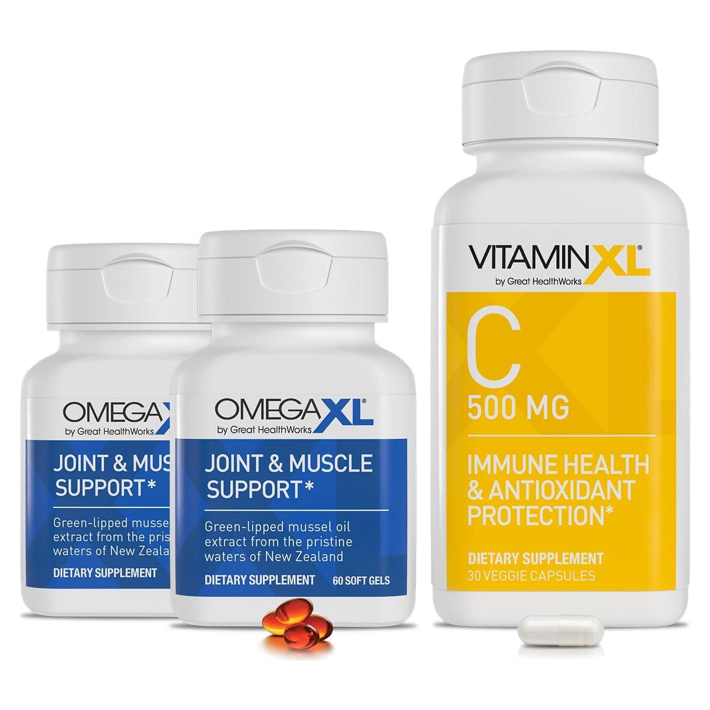 Suplemento Articular OmegaXL 60 Gelatinas + Vitamina C 30 Cápsulas