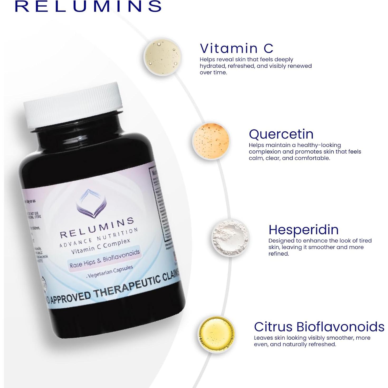 Suplemento Vitamina C Relumins 1000mg con Rosa Mosqueta 540 Cápsulas