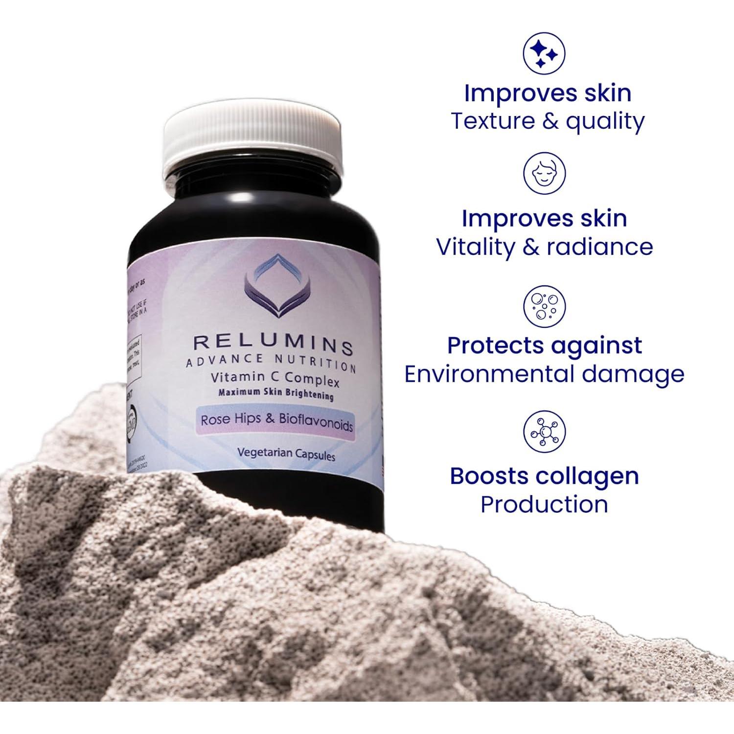 Suplemento Vitamina C Relumins 1000mg con Rosa Mosqueta 540 Cápsulas