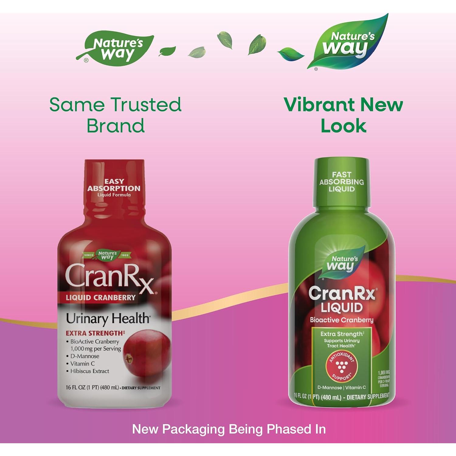 CranRx Nature's Way 1,000 mg D-Mannose Vit C Hibisco 473 ml